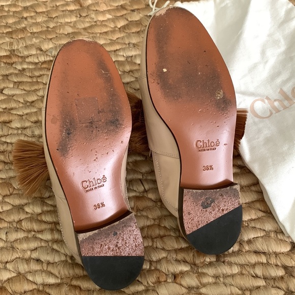 Authentic Chloé Patent Leather Bow Mule Loafer Flats, Size 36.5 - Picture 10 of 13